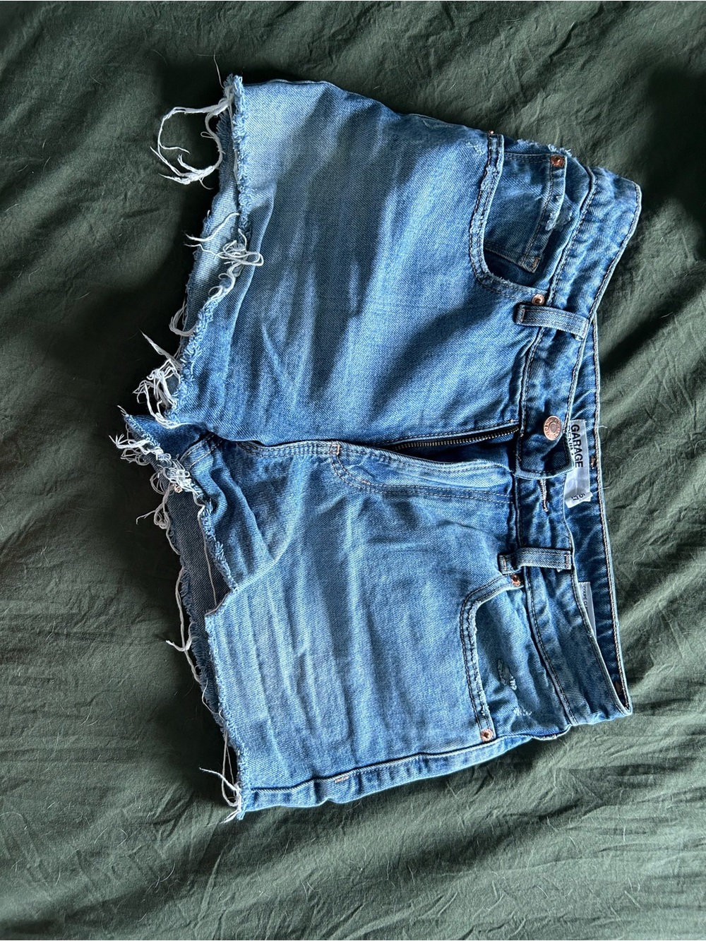 Garage Light Blue Distressed Denim Jean Shorts
